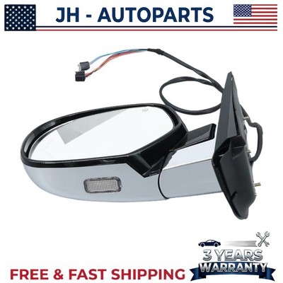 Black Chrome Driver Side LH Power Fold Door Mirror Heated Fit For 07-14 Escalade