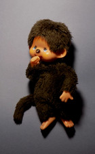 Vintage Monchhichi 1974 Blue Eyes 8'' Monkey Thumb Sucking Doll