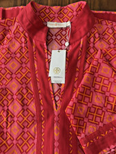 Tory Burch 4T Printed Tunic M Honeysuckle NEW Beach Resort Caftan Swim Cover‑Up