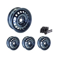 Set of 4 17" Black Steel Wheel Rims 5x114.3 fits Mazda MX-5 Miata, RTX3B 5Lug