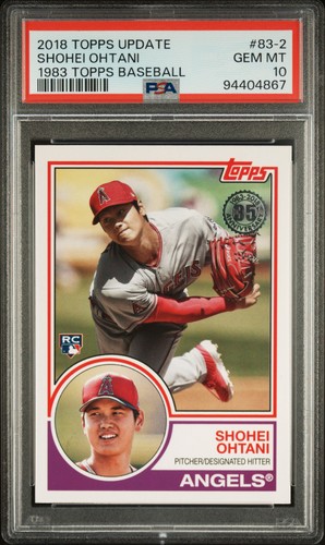 2018 TOPPS UPDATE 1983 TOPPS BASEBALL #83-2 SHOHEI OHTANI ROOKIE RC PSA 10