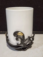 NEW GG Gracious Goods Gold Leaf Collection UTENSIL HOLDER W/Metal Base