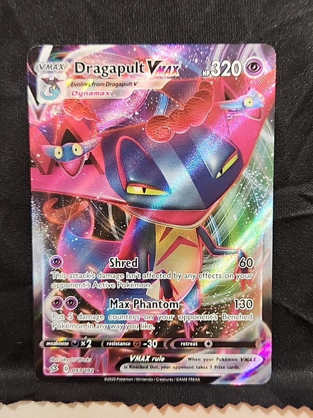 Pokémon TCG Dragapult VMAX Holo Ultra Rare Card Rebel Clash 093/192 NM Condition