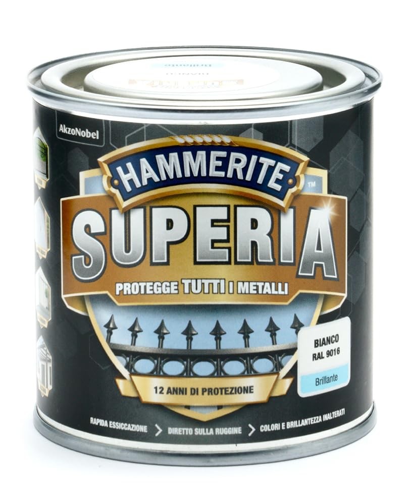 Hammerite Superia smalto metallo antiruggine interno e esterno, Brillante B EE0D