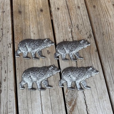 King Architectural Metals Bear Decor Kraft Accents Silver Rustic Cabin 4.5'' 8pc