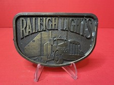 Belt Buckle Raleigh Lights Trucking Big Rig 18-Wheeler Tractor Trailer USA Made