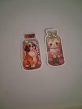 2 Self Adhesive Animal Stickers 1 Cat And 1 Dog