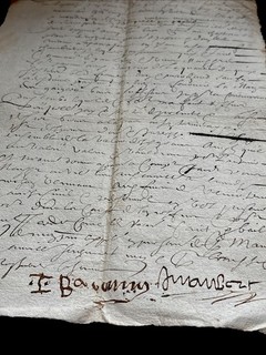 ANTIQUE MANUSCRIPT 1653 Autographed Paper Document
