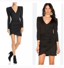 Alice + Olivia Judy Ruched Puff-Sleeve Dress Size 4