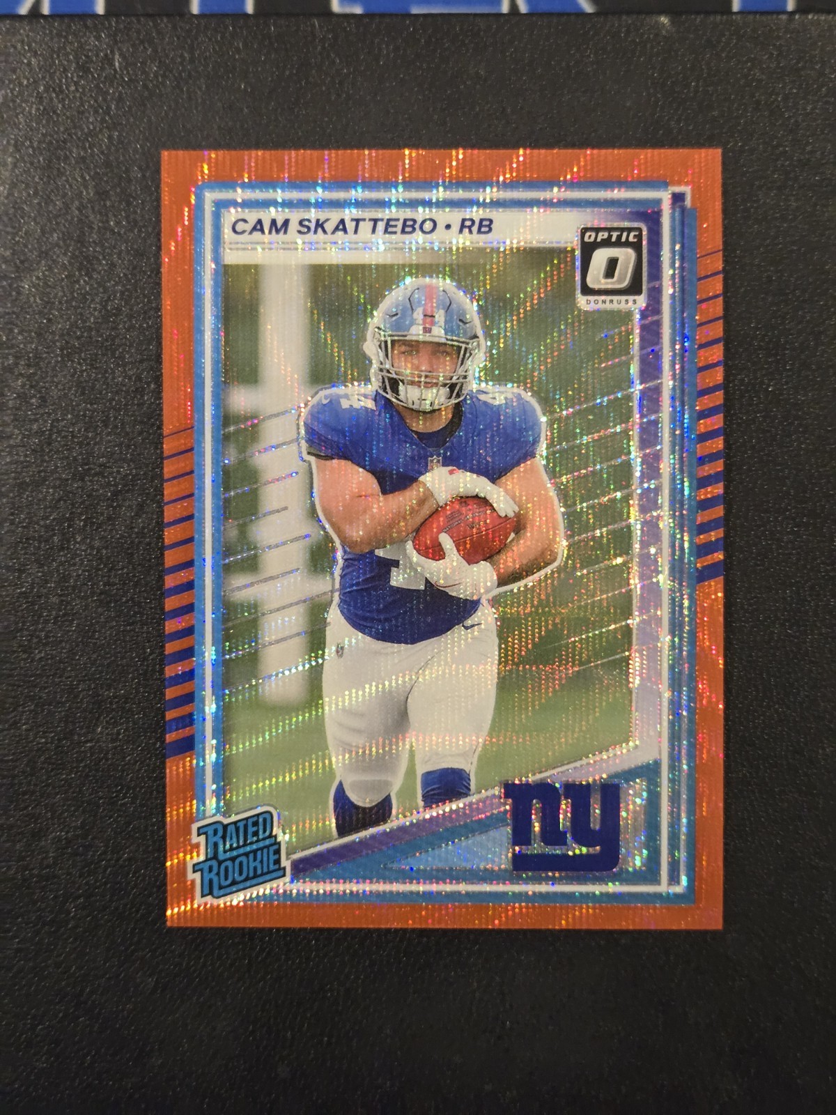 2025 Panini Donruss - Rated Rookie Cam Skattebo #302 Optic Preview Red Wave