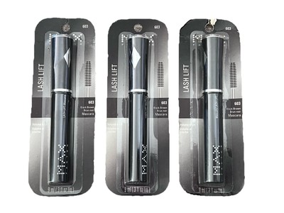Max Factor LashLift Mascara, # 603 Black Brown, (.3 fl oz liq) Pack of 3 - NOS