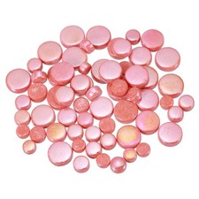 200g Multi-Size Iridescent Round Mosaic Tiles for Crafts Orange Red