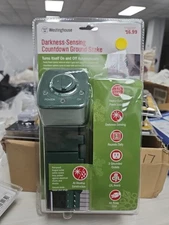 Westinghouse Outdoor Garden 3 Outlet Timer Photocell Auto Control Ground Stake 