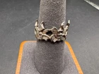 Four Fairies Fairy Motif Half Eternity 925 Vintage Silver Ring Jewelry Sz 8.25