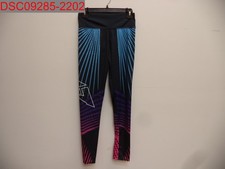 NWOT - Venlau Women's Black Multicolor Spotted Yoga Pants, Size M