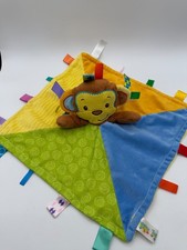Taggies Patchkin Pals Plush Monkey Lovey Baby Security Blanket Bright Colorful