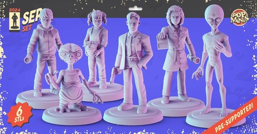 Extraterrestrial Alien Investigators - POP MINIS 28mm 32mm Scale Miniatures - Bild 1 von 8