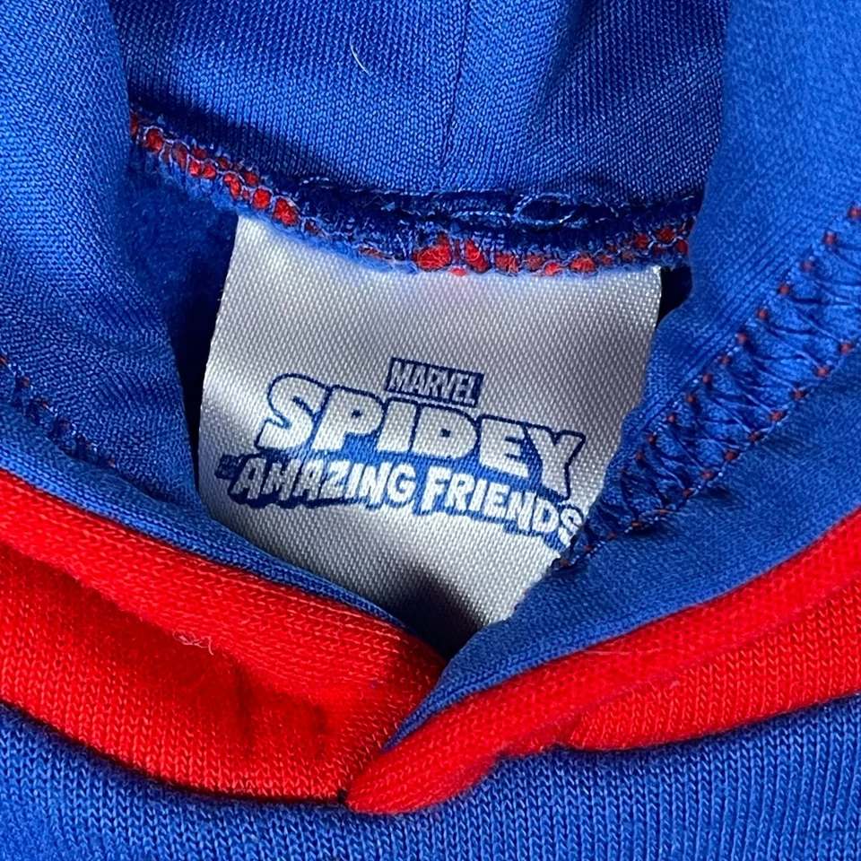 Толстовка с капюшоном Marvel унисекс детская Spidey Amazing Friends с длинным рукавом синяя красная размер США 5T - Изображение 4 из 4