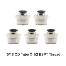 5Pcs Pneumatic Connector 5/16 OD Hose 1/2 BSPT Thread quick insert Fitting