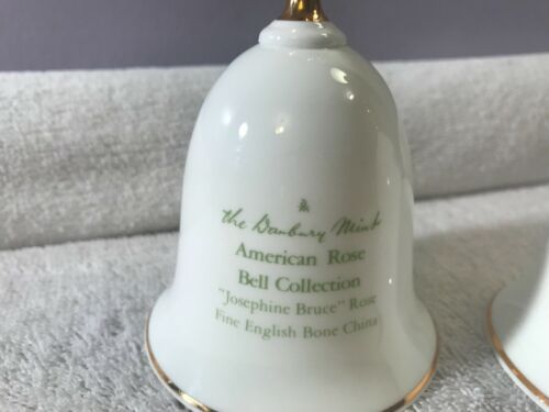 Danbury Mint set di 2 American Rose Bell collezione rosa e viola rosa CH2940 - Foto 7 di 9