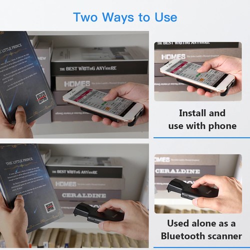 2D Phone Back Clip Bluetooth Barcode Scanner Barcode Reader Data Matrix Code - Picture 4 of 17