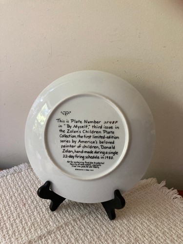 Zolan's "By Myself" 8.5" Children Collector Plate 1980 Pemberton Oakes - Imagen 3 de 6