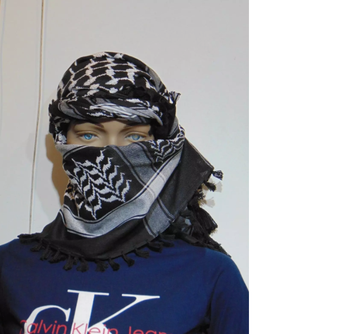 Black and White Checkered Desert Scarf Traditional Headwrap