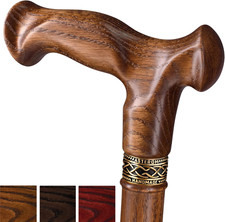 Ergonomic Handmade Wooden Walking Cane for Seniors - FSA/HSA Eligible