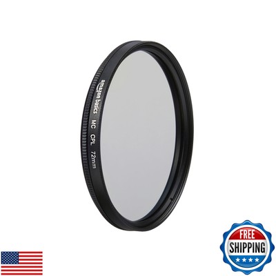 Amazon Basics Circular Polarizer Camera Lens Filter - 72 mm