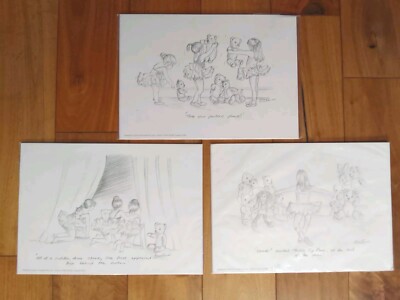 Steve O'Connell Fine Arts Bleistiftskizze Ballerina signierte Drucke x 3