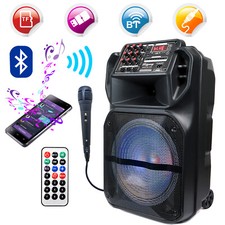 Portable 12'' Bluetooth Speaker Heavy Bass Sound Party Speaker FM AUX w/ Mic US