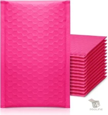 1000 #000 4x8 Pink Poly Bubble Padded Envelopes Self-Sealing Mailers