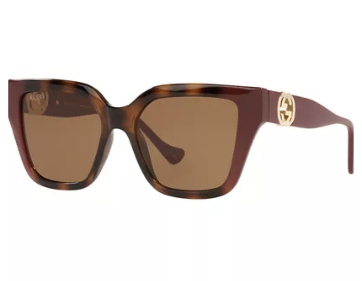 Gucci GG 1023S-009 Havana Burgundy/Brown Cat-Eye Women Sunglasses. NO CASE Gucci GG 1023S-009 Havana Burgundy/Brown Cat-Eye Women  main image 2