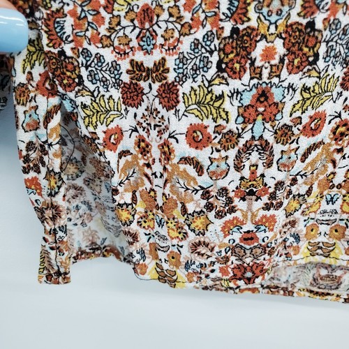 Christian Siriano Womens Multicolor V-Neck Boho Top Blouse Size L Long Sleeve - Picture 6 of 15