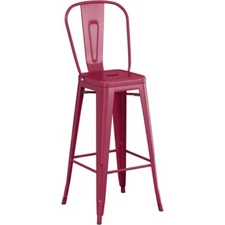30'' High Purple Mulberry Cafe Restaurant Barstool Chair For Indoor or Outdoor