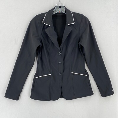 Kerrits Ladies Stretch Competition Koat Size Small Black Snaps Zip Up Equestrian