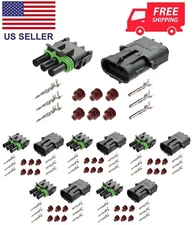 Delphi Weather Pack 3 Pin Sealed Connector Kit 14-16 AWG 5 Complete Kits