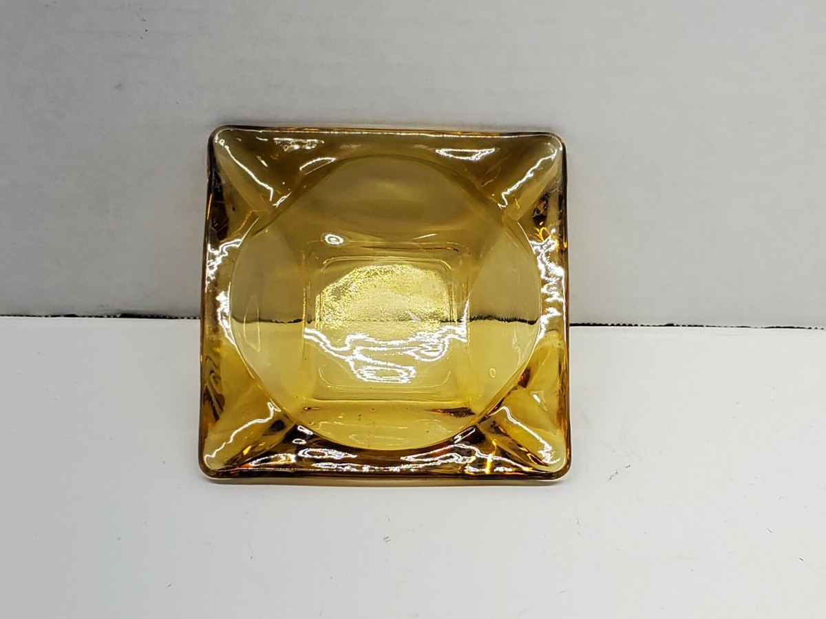 Vintage (60s-70s) Amber Glass Ashtray | eBay