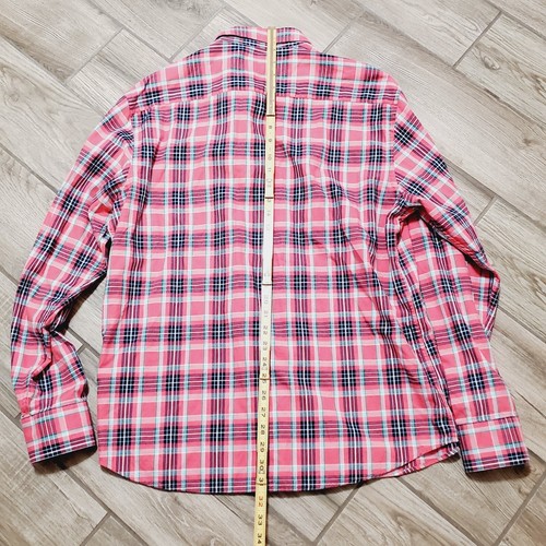 Untuckit Red Plaid Men's Casual Long Sleeve Shirt Size Extra Large Cotton - Picture 4 of 4