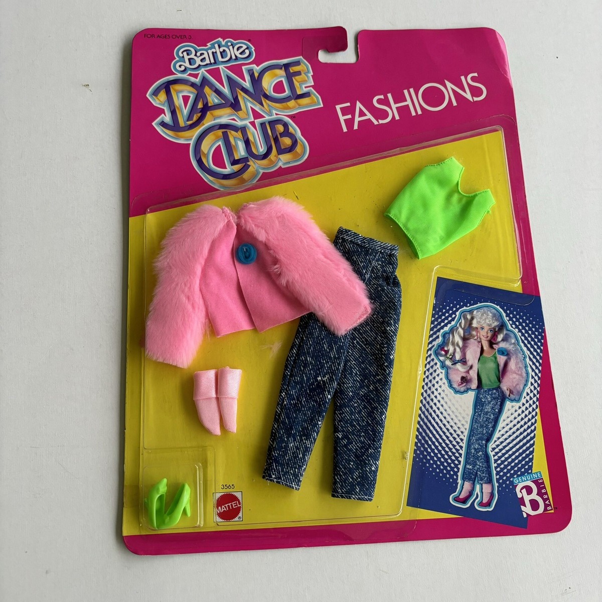 1989 Barbie Dance Club Fashions Sealed on Card Mattel #3565 Pink