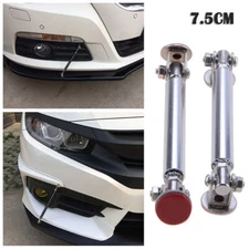 3"  / 75mm Adjustable Front Bumper Lip Splitter Strut Rod Tie Support Bar Silver