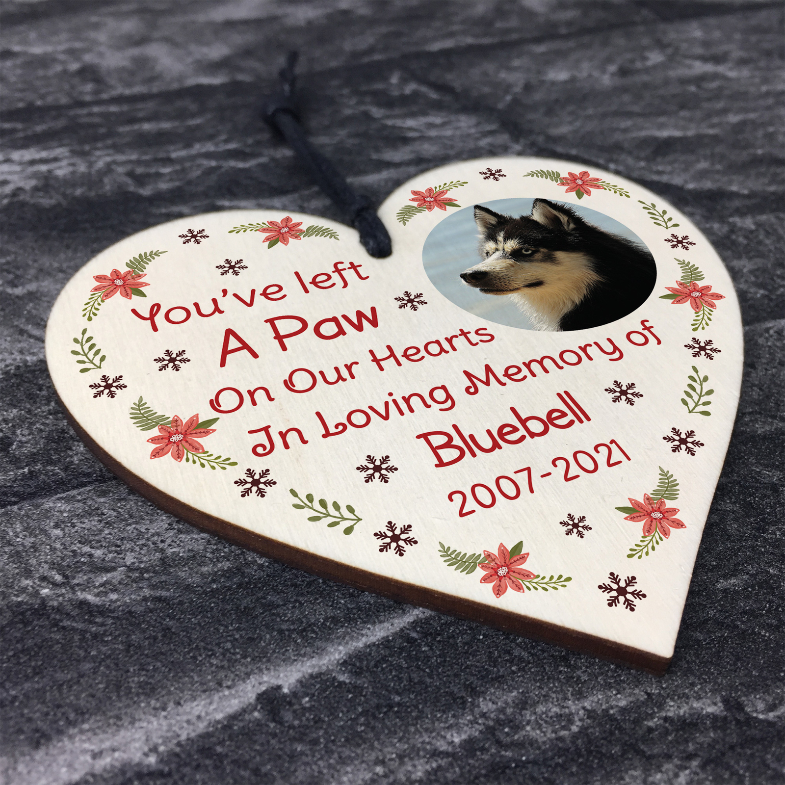 Personalised Dog Memorial Christmas Bauble Custom Photo Tree Decoration