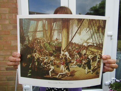 NELSON 2 x Seeschlacht DRUCKE Royal Navy SCHIFFE Marine Kunst 14'' x 11'' Druck Bild