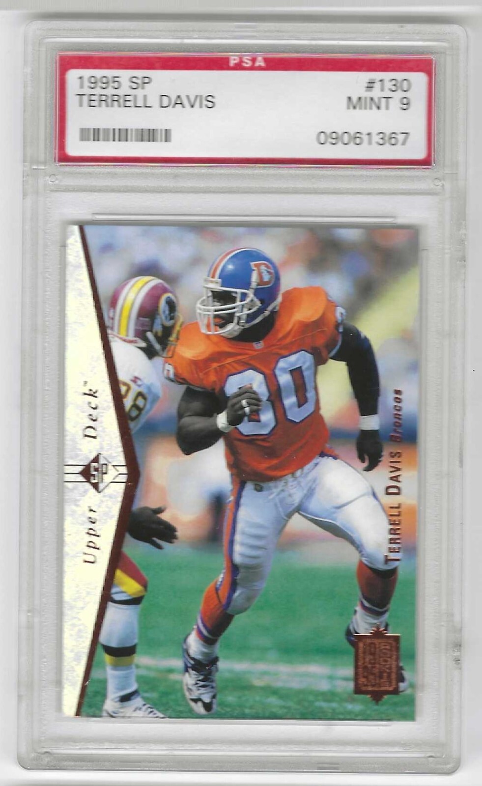 1995 Upper Deck SP #130 - TERRELL DAVIS - PSA 9 MINT - HOF Rookie - Broncos