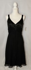 MSK Little Black Dress Sleeveless Lined Sheer Overlay SZ 8 Petite NWT MSRP $189
