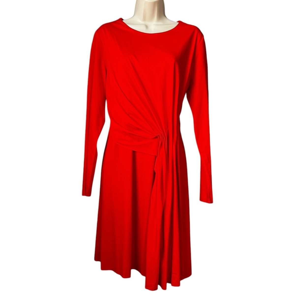 cos draped jersey dress Long Sleeve Raw Hem Minimalist Mini - M Knitted dresses