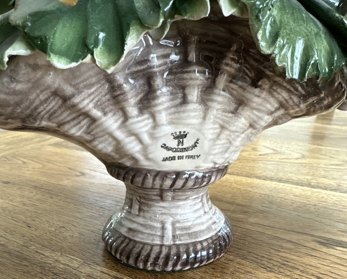 Rare Vintage Exquisite Italian CAPODIMONTE Large Porcelain Flower