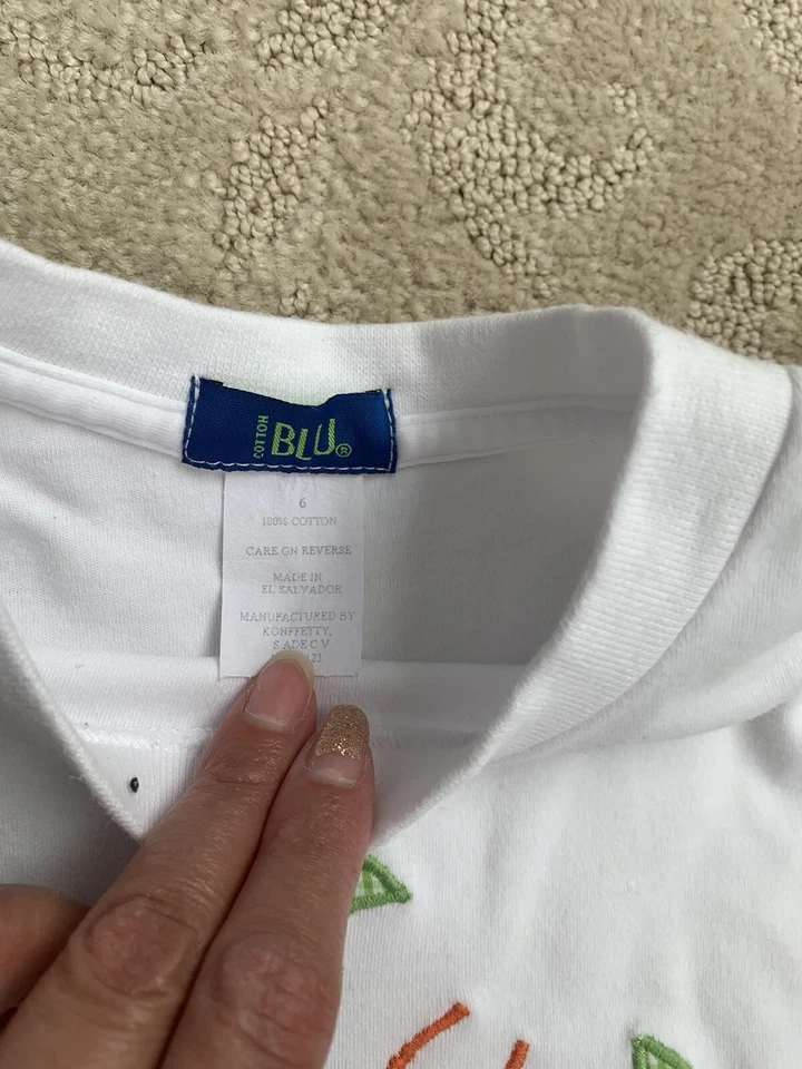 Traje de verano USADO de algodón para niños AZUL por Vive La Fête 2 piezas-talla 6 Foto 4 de 4