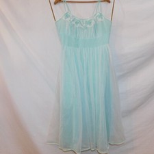 Vintage Gotham Size 34 Lingerie Blue Babydoll Double Layered Nightie Negligee