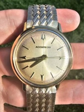 Vintage 1962 Bulova Accutron "401" Tuning Fork 214 10k Gold Fill Men's Watch 